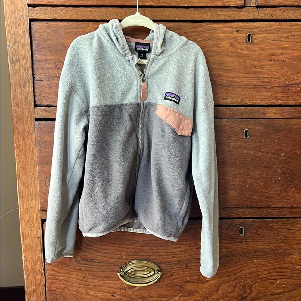 Patagonia Kids' Two-Tone Fleece Jacket - Gray and Pink